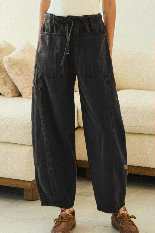 The Laid-Back Utility Cargo Pants – Washed Black