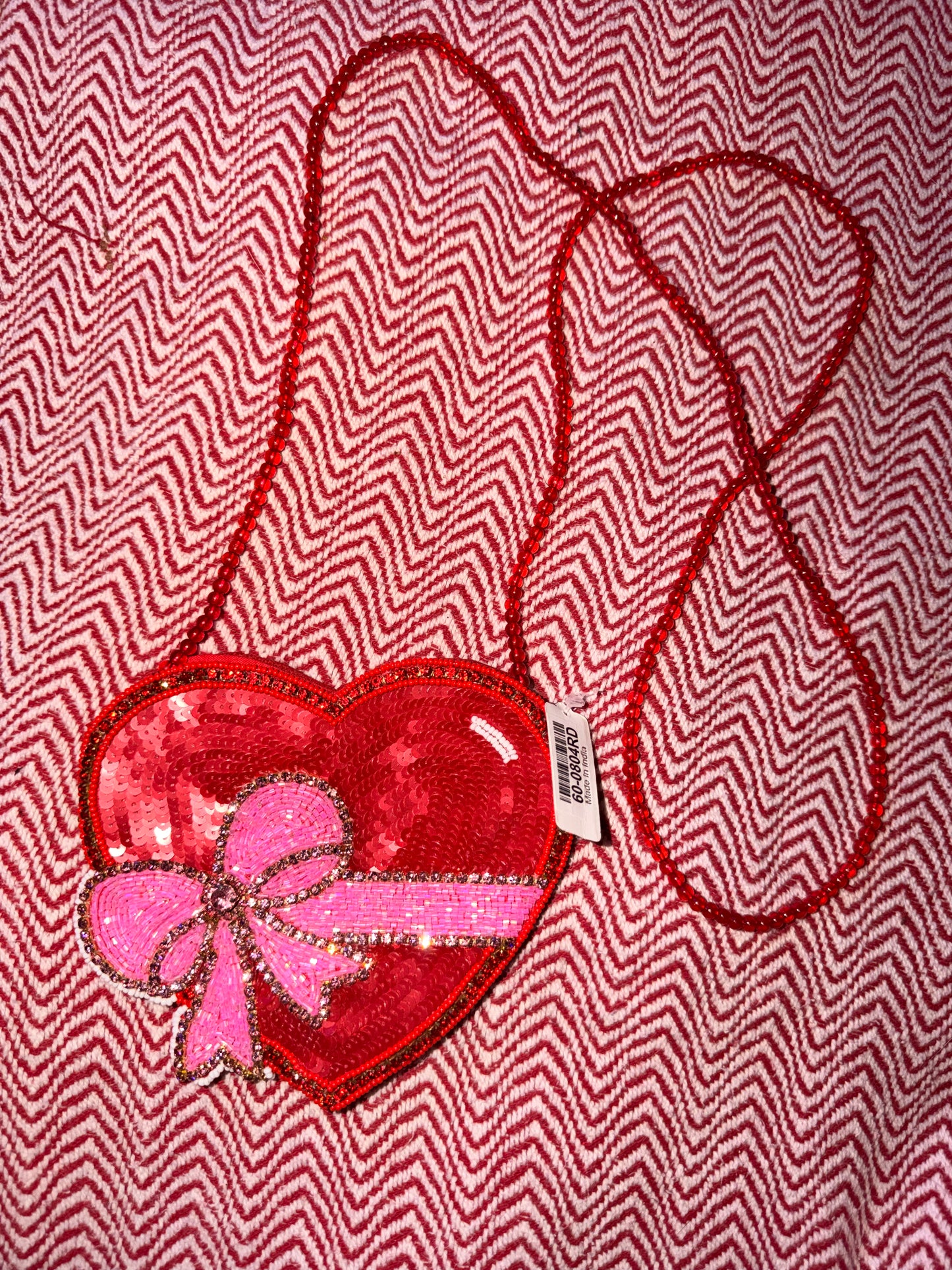 Cupid’s Bow Sequin Heart Bag