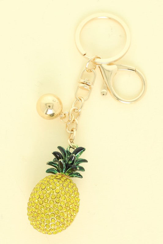Jeweled Pineapple Bag Charm