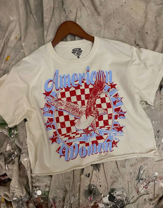 American Woman crop T-shirt