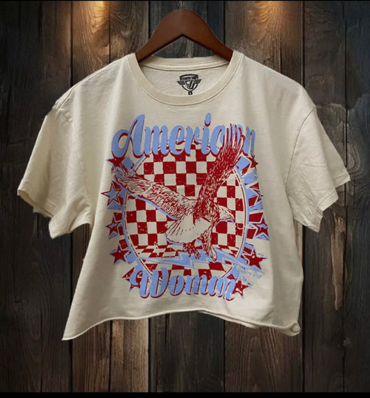 American Woman crop T-shirt