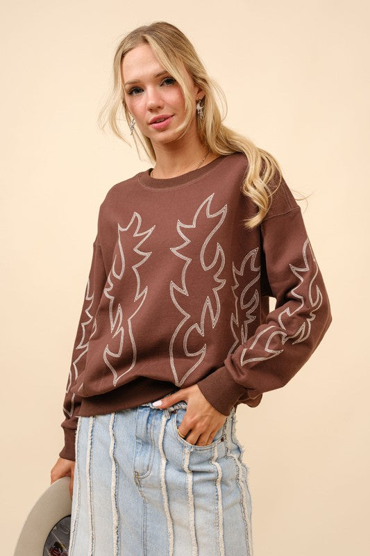 Wildfire Brown Graphic Sweatshirt