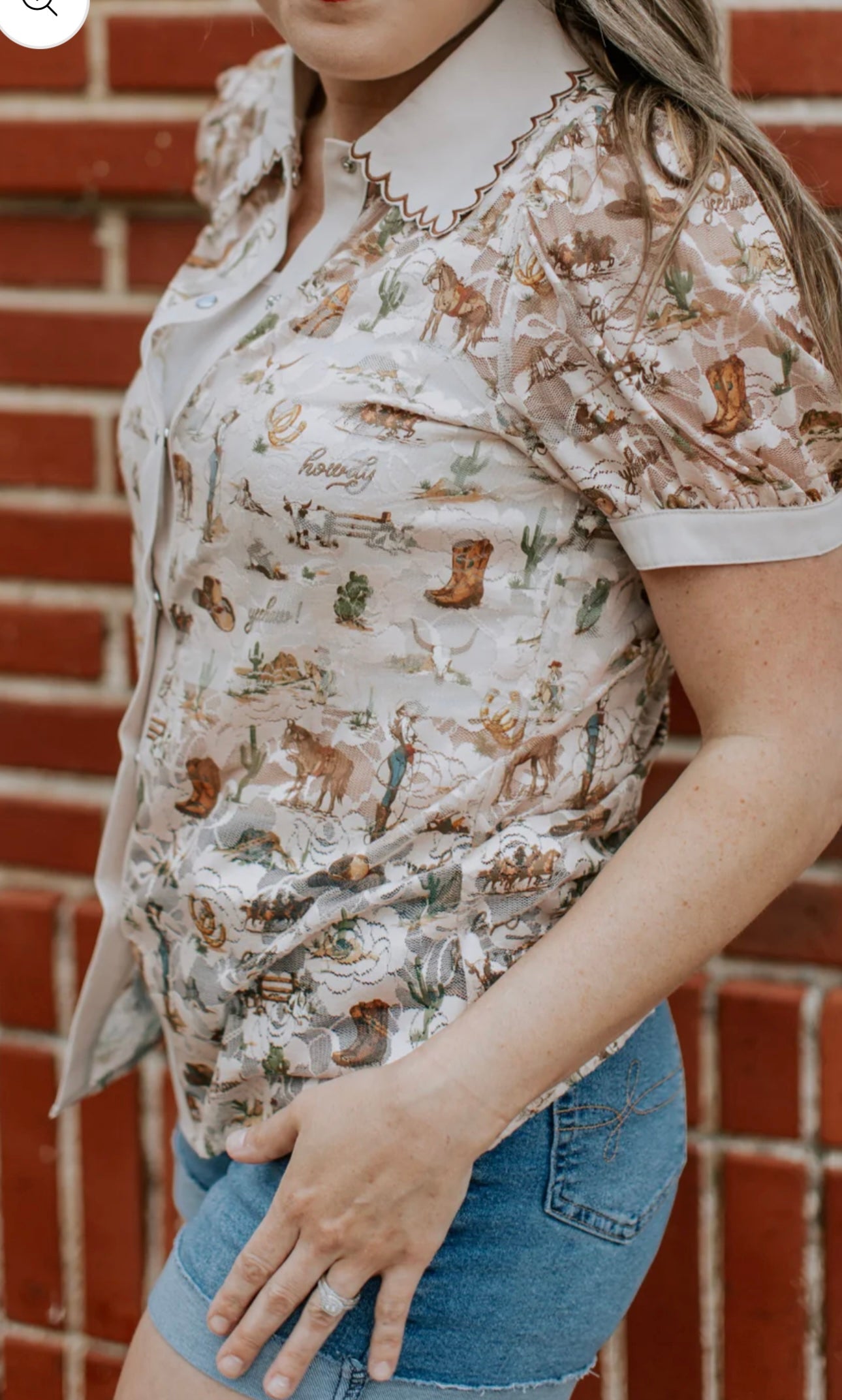 Desert Darlin’ pearl snap blouse