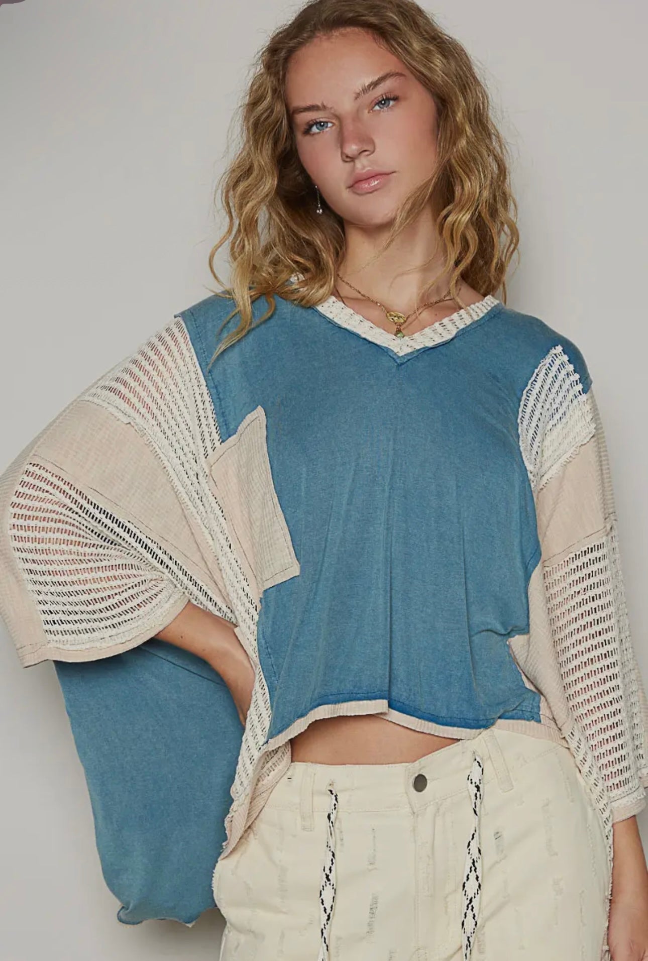 In the blue Pol top