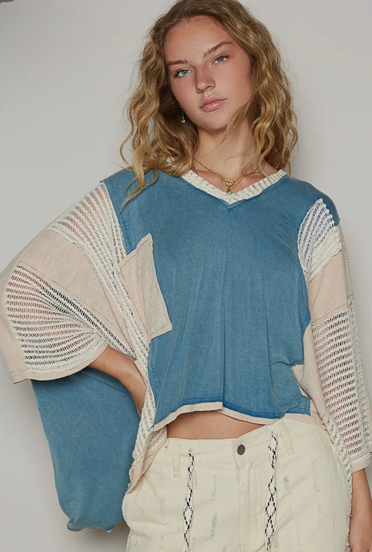 In the blue Pol top