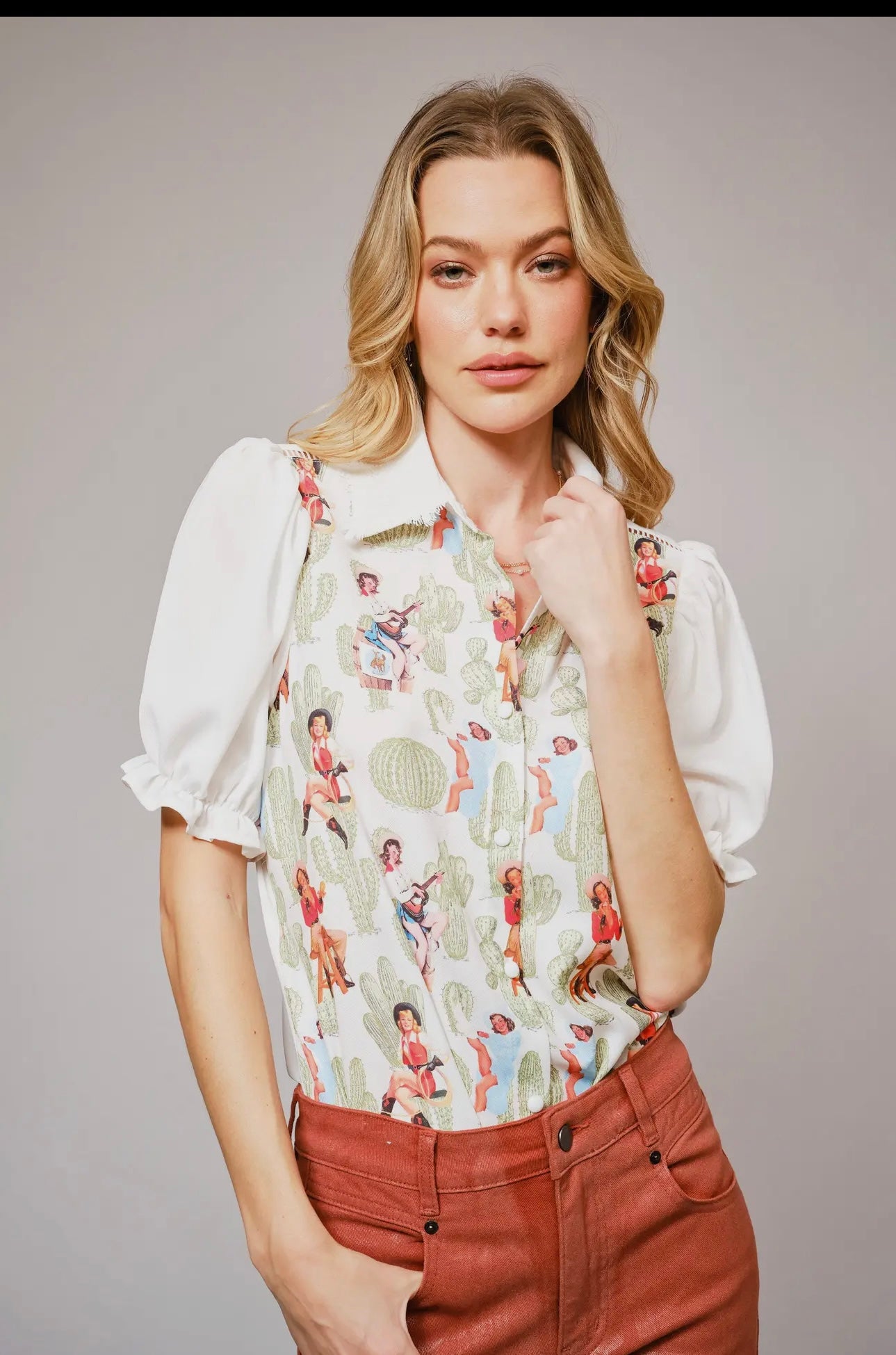 The Lucy Western Pin Up Blouse