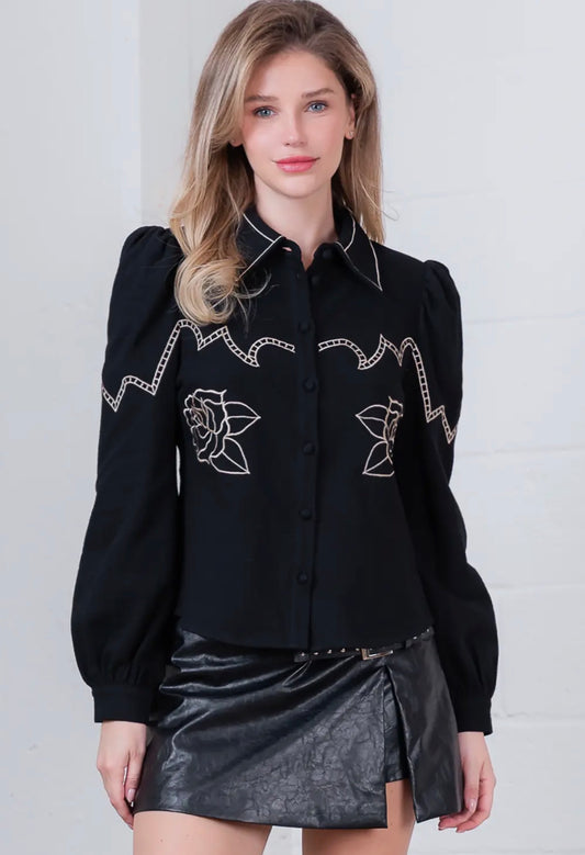 Midnight Rose Western Shirt