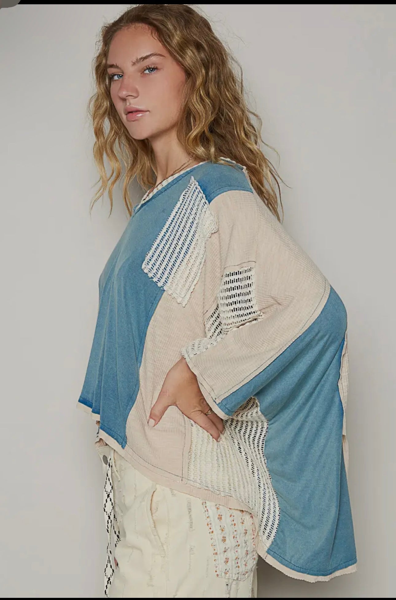 In the blue Pol top