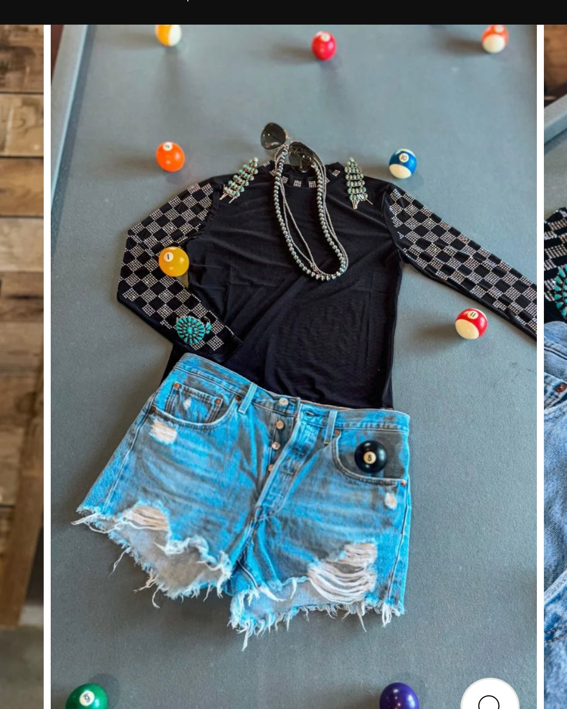 Checkered in Black Mesh top