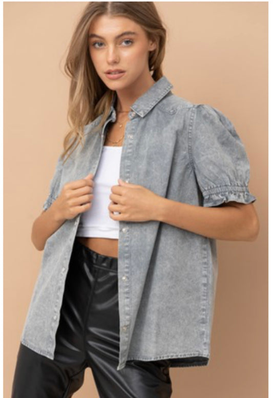 The Beverly snap button blouse