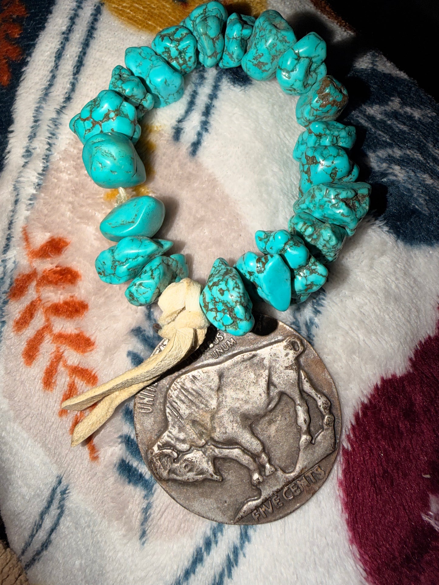 Buffalo Spirit Turquoise Nugget Bracelet
