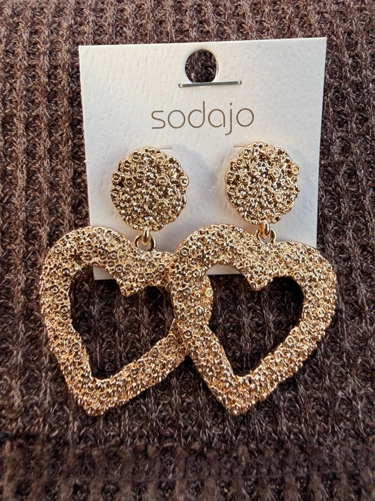 Golden Sweetheart Statement Earrings