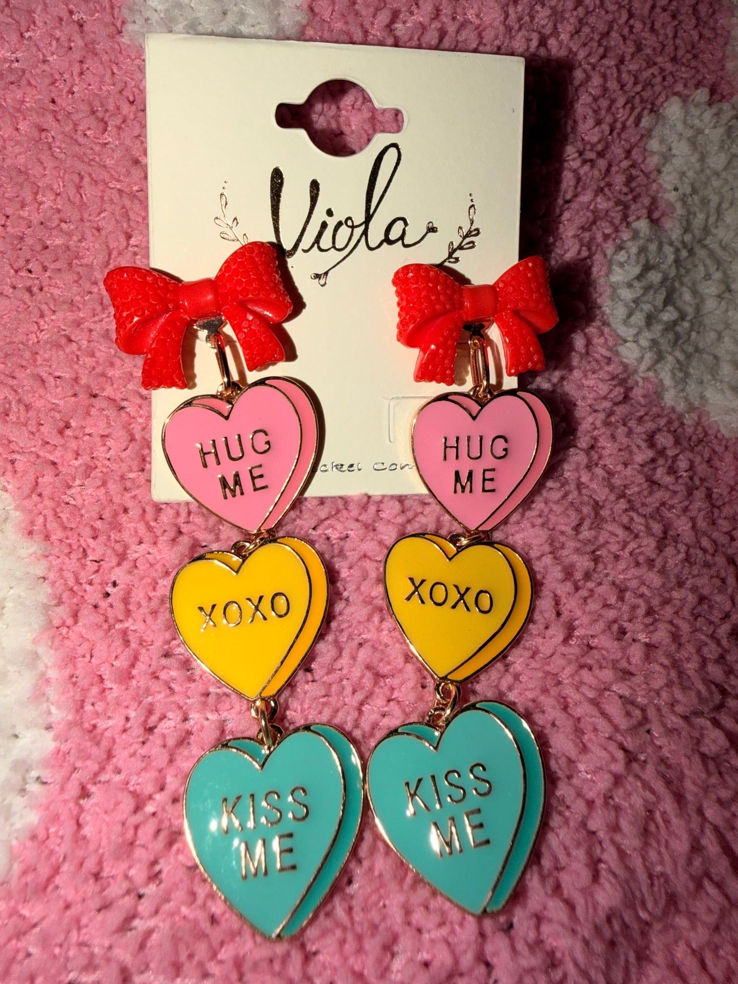 Conversation Heart Dangle Earrings