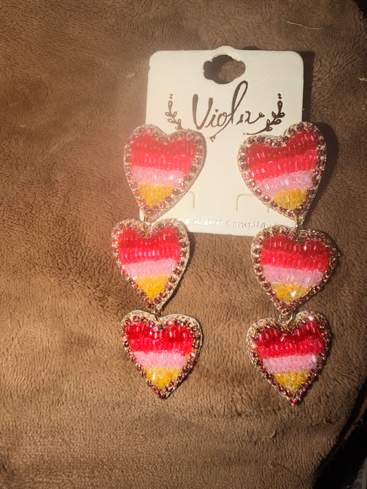 Candy Crush Heart Drop Earrings