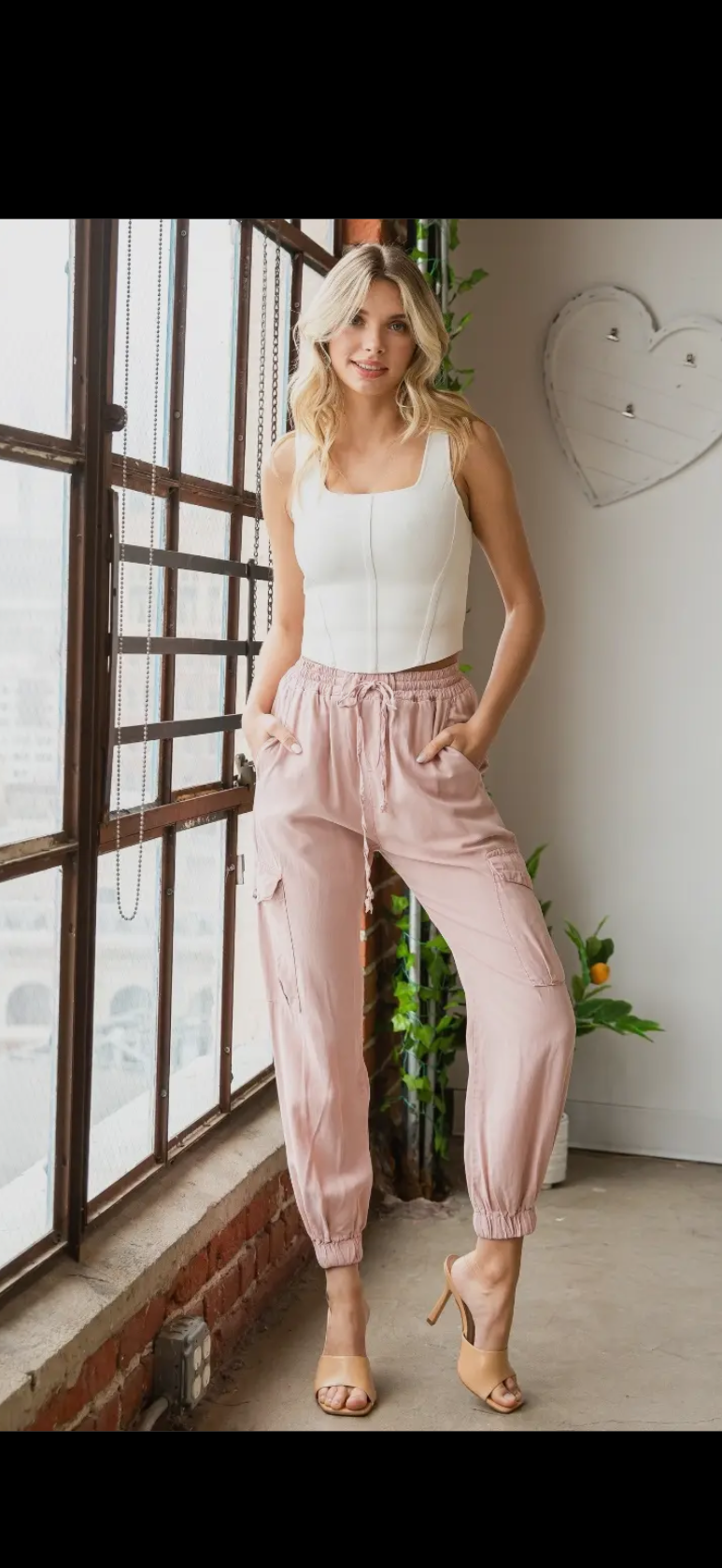 Blush Breeze Cargo Joggers