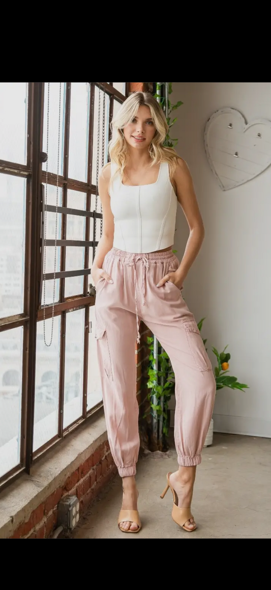 Blush Breeze Cargo Joggers