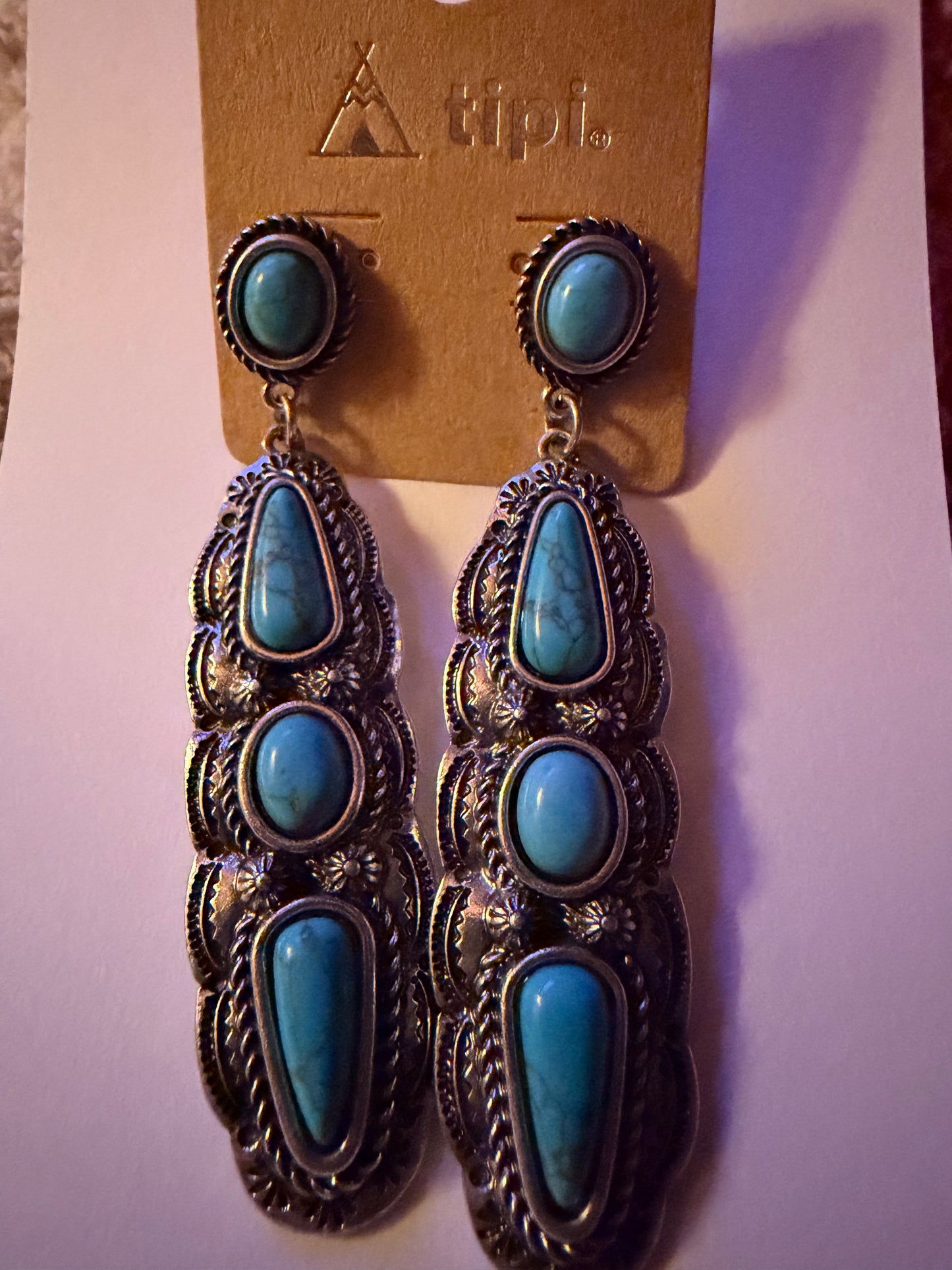Turquoise Cascade Statement Earrings