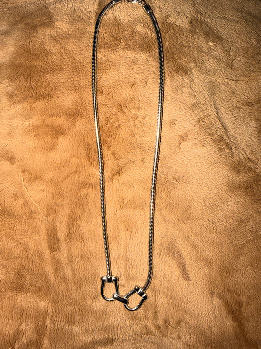 Silver Saddle Bit Necklace