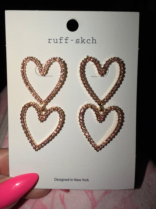 Blushing Hearts Drop Earrings