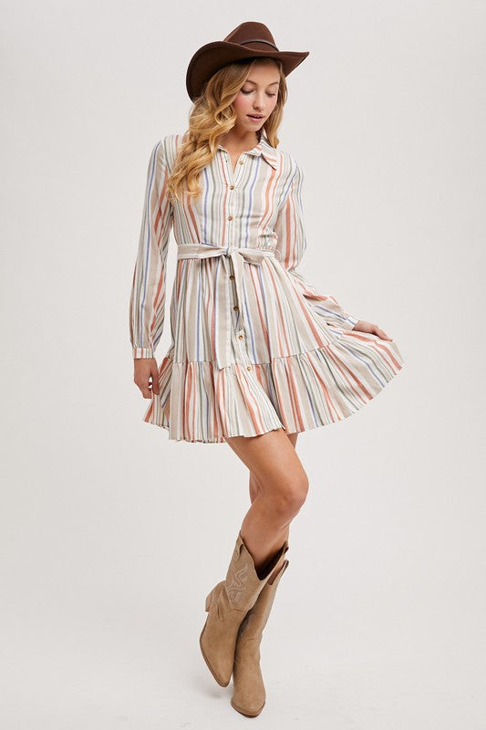 Meet me at the Ivy striped tiered dress