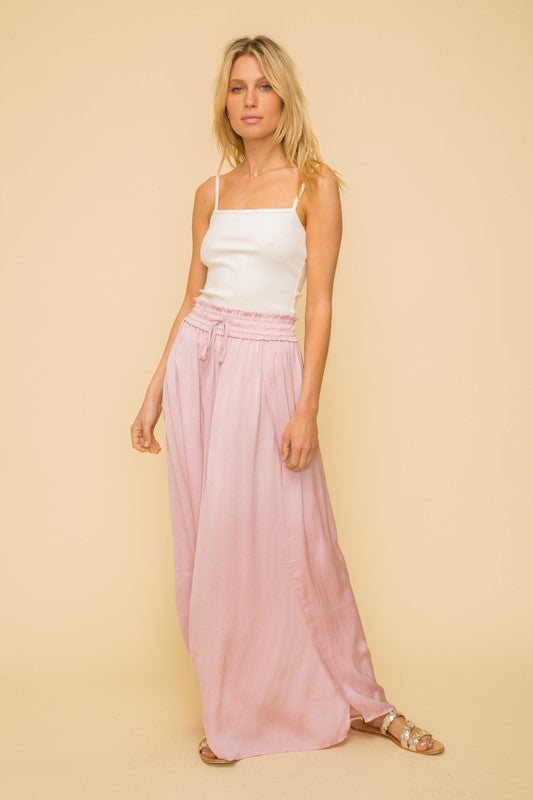 Blush in the Garden satin skirt