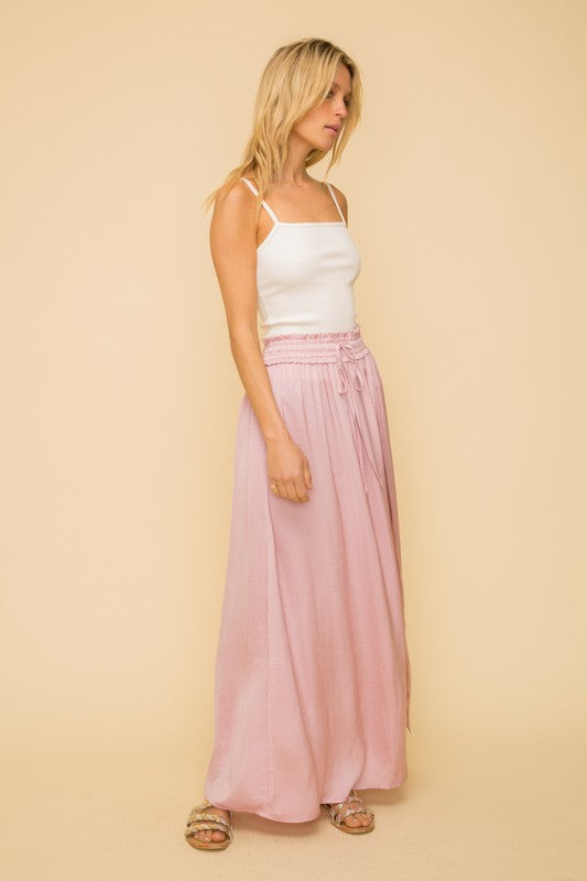 Blush in the Garden satin skirt