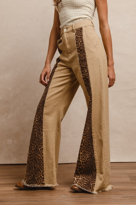 In the Wild leopard print bell bottoms