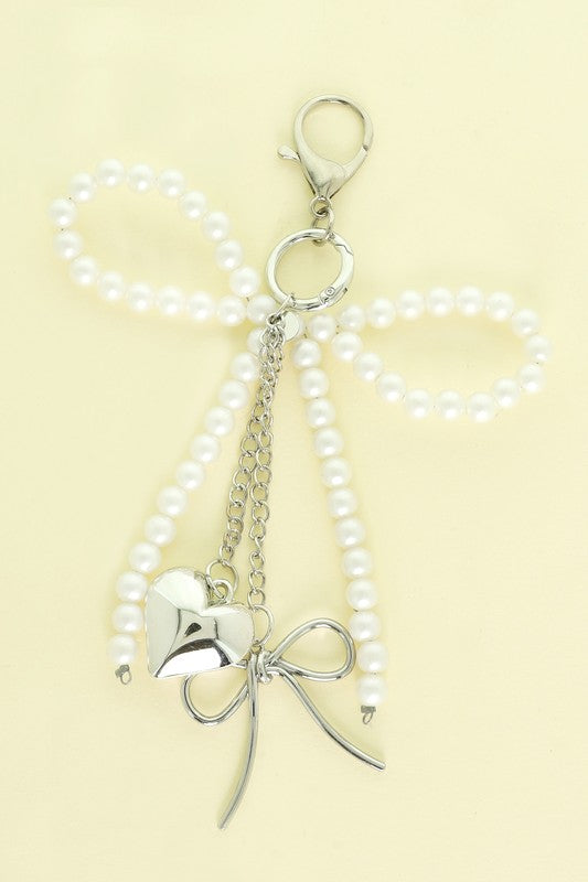 Pearl Bow Bag Charm