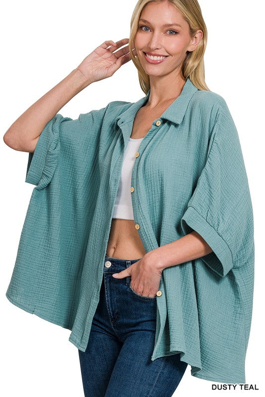 Double gauze button down