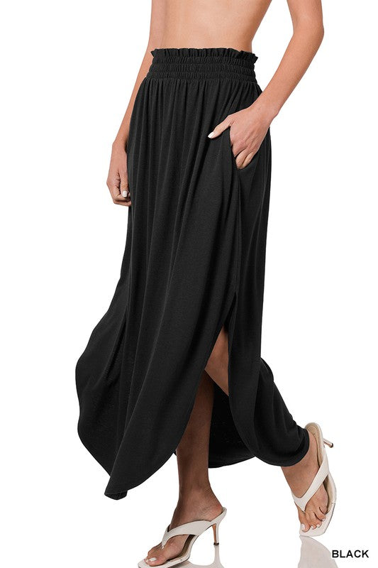 Smocked waist Zenana skirt